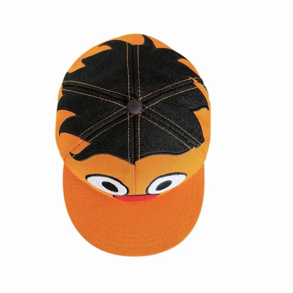Vintage Sesame‎ Street Ernie Hat Fitted Size 7 1/2 Orange Embroidered Wool Blend
